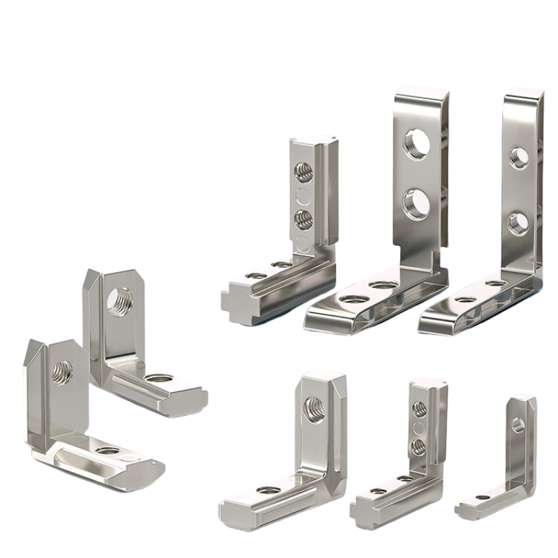 Aluminum T-Slot Profile - 車内コーナーコネクタ,t字型ジョイントブラケット,ネジ付き,アルミニウム押し出しプロファイル,EU 2020 3030 4040 4545