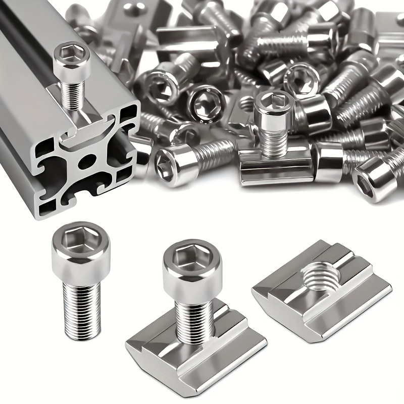 Aluminum T-Slot Profile - 25セット スチールセット M8 Tスロットナットセット、スライダーナット、工業用アルミプロファイルアクセサリー、スプリングピース
