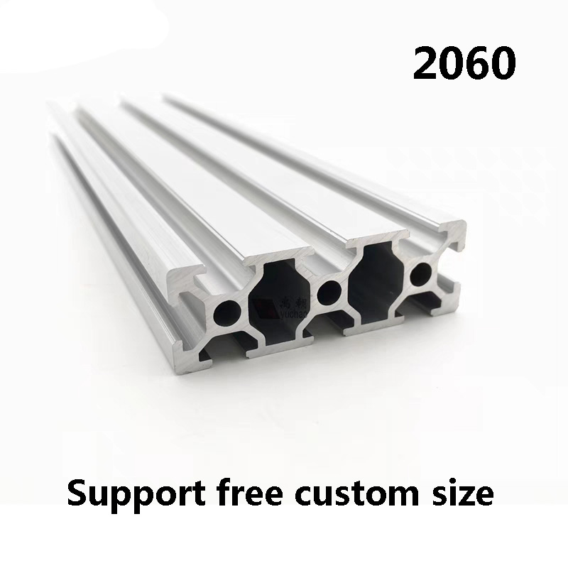 Aluminum T-Slot Profile - CNCプリンター用陽極酸化リニアレール,2060-100mm,1ピース,スロットプロファイル,800-6063mm,長さヨーロピアン,