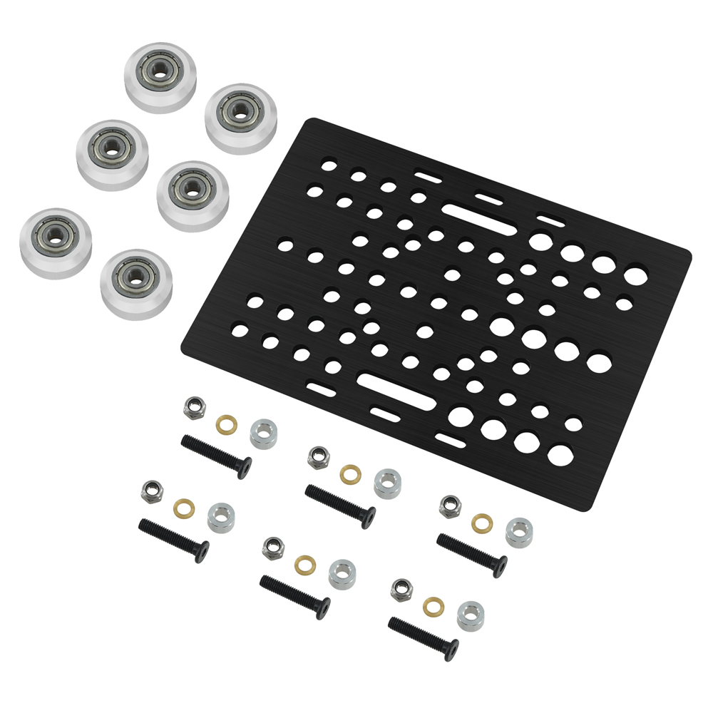 Aluminum T-Slot Profile - 3Dプリンター部品用ホイール付きVスロットガントリーセット、Vスロットプレート、アルミニウムプロファイル、プレートキット、20〜80mm