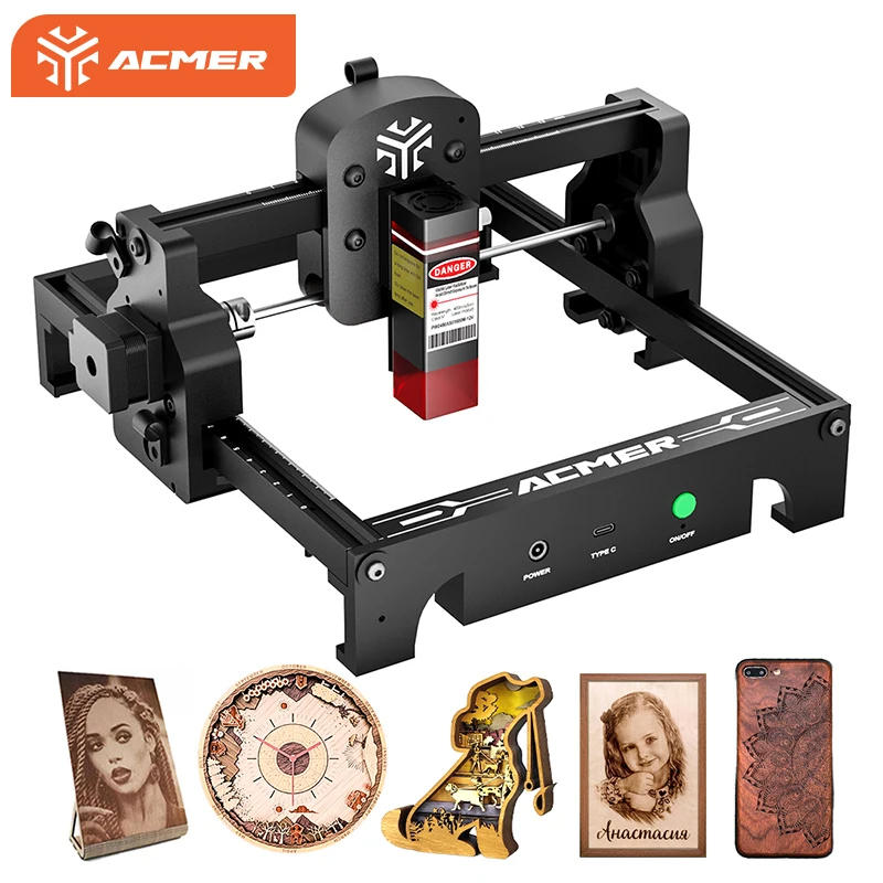 Industrial Handheld Laser Engraver - ACMER S1 6W/3.5W/2.5W ミニポータブルレーザー彫刻機 DIY 切断彫刻機