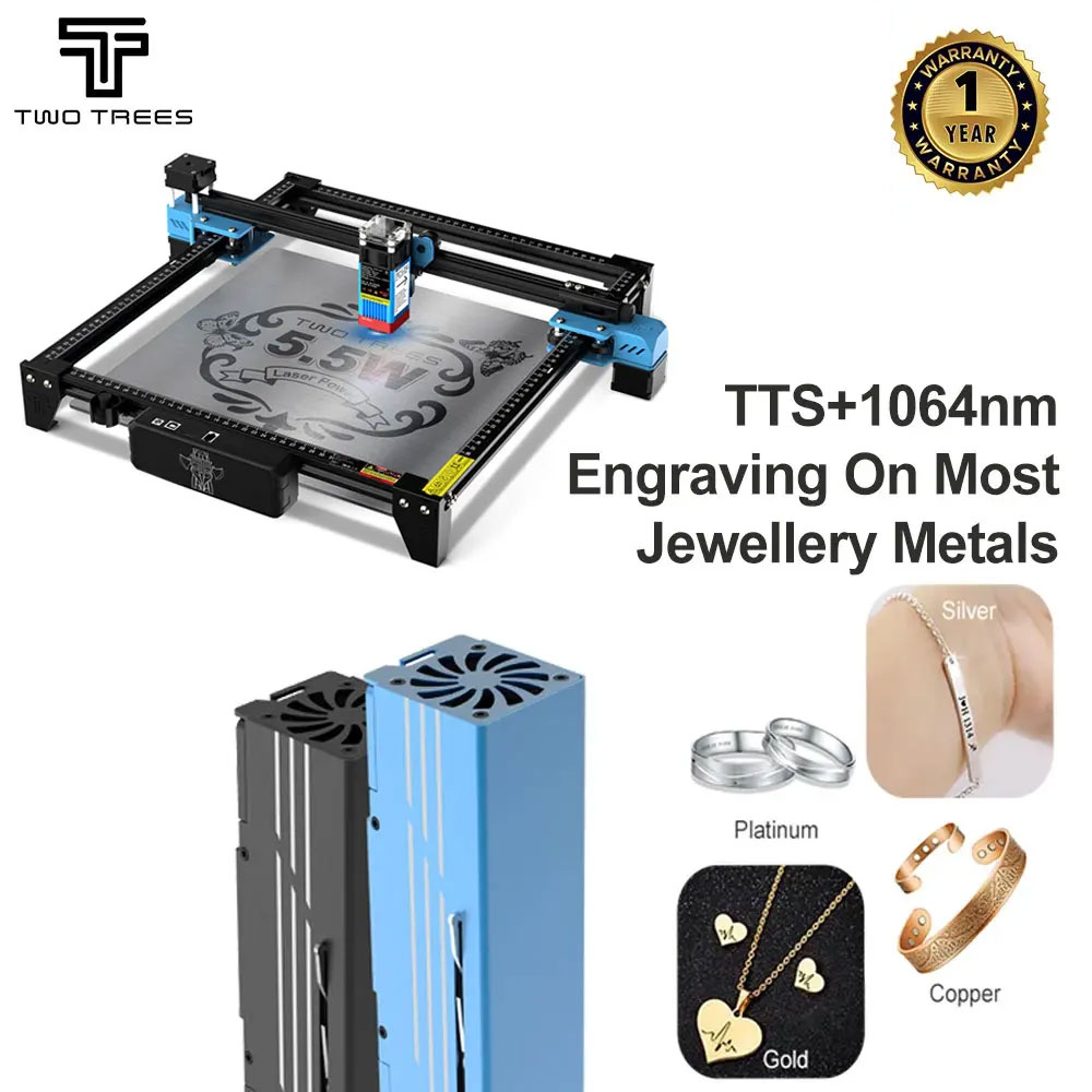 Industrial Laser Sensor - Twotrees-レーザー彫刻機TTS-55,wi-fi,1064nm,オフライン制御,ジュエリー,リング,ブレスレットを彫刻するための赤色レーザー彫刻機