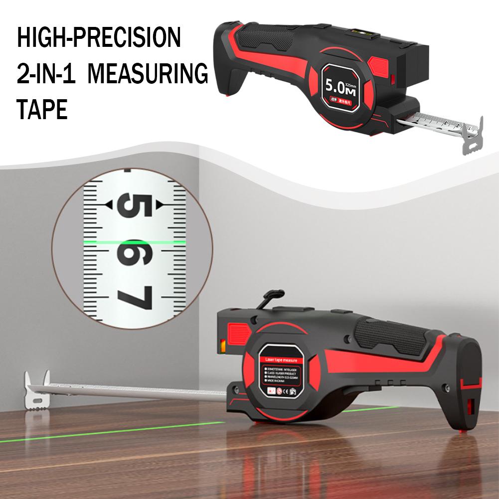 Industrial Laser Sensor - 2 in 1レーザー距離計スチールテープ高精度デジタル電子機器、住宅建設用測定ツール