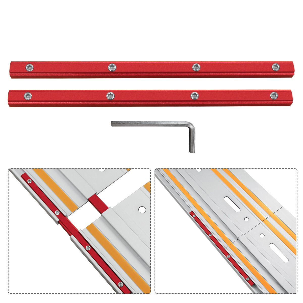 Aluminum T-Slot Profile - 1セットのアルミニウム合金Tスロットプロファイルコネクタ、ルーターテーブルフェンスレールブラケット、DIYワークベンチ＆フェンス用木工ツールセット