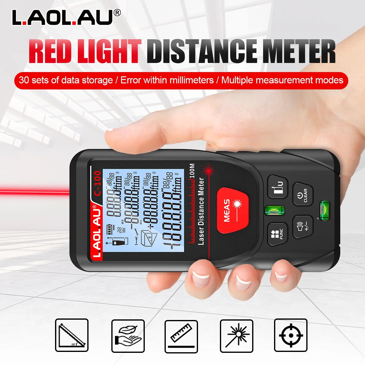 LAOLAU デジタルレーザー距離計赤/緑レーザービームメー - Industrial Laser Rangefinder のレビューと価格