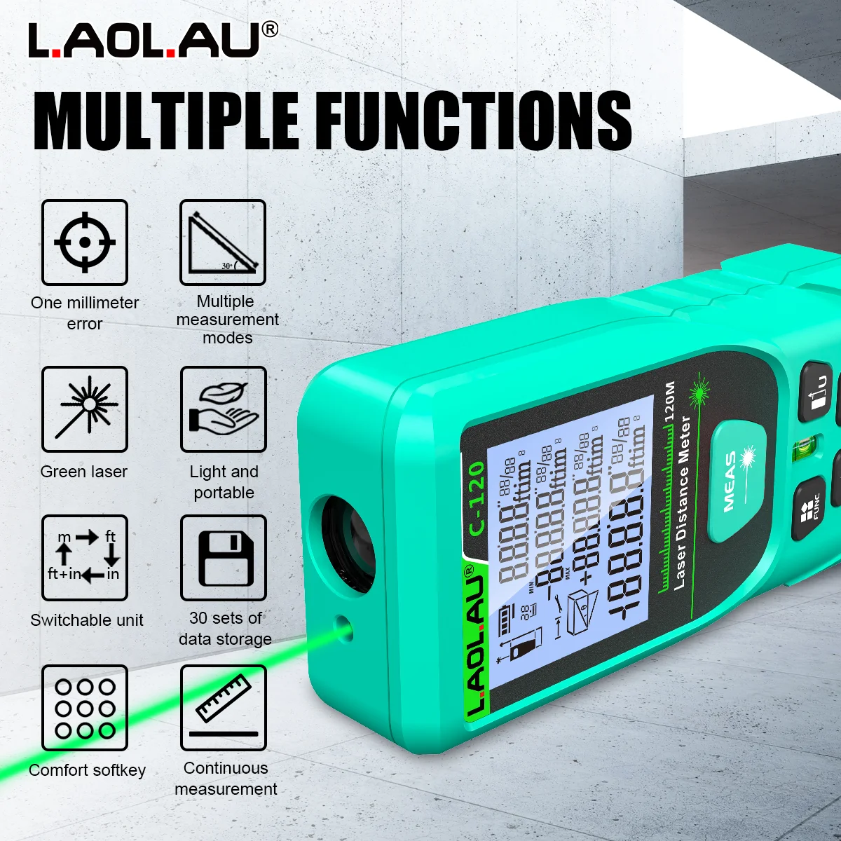 LAOLAU デジタルレーザー距離計赤/緑レーザービームメー - Industrial Laser Rangefinder のレビューと価格