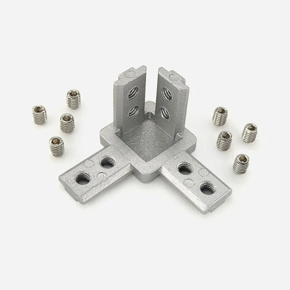 10個入り 3方向コーナーブラケットコネクター EU 202 - Aluminum T-Slot Profile のレビューと価格