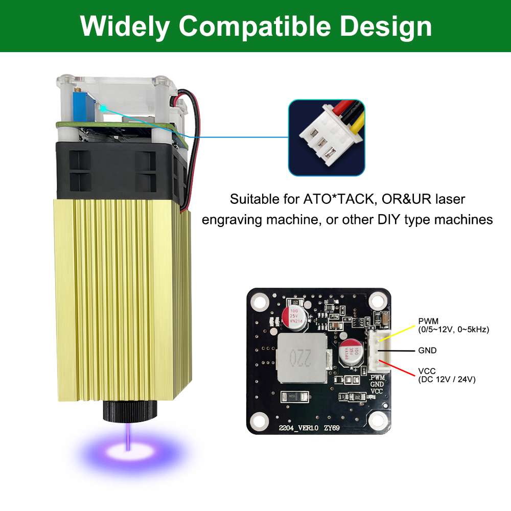 レーザーツリーフォーカス調整可能なブルーレーザーモジュール、 - Industrial Handheld Laser Engraver のレビューと価格