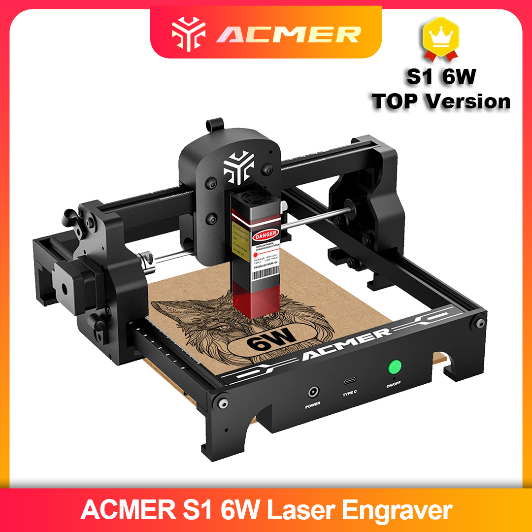 ACMER S1 2.5/3.5/6 ワットレーザー彫刻機ポ - Industrial Handheld Laser Engraver のレビューと価格